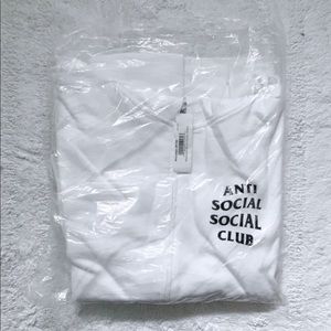 anti social social club masochism white hoodie